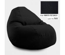 Безкаркасне крісло мішок груша Овал Coolki Рогожка XL 105x85 чорний