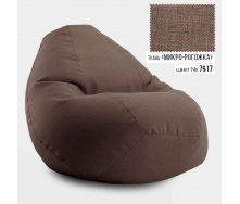 Безкаркасне крісло мішок груша Овал Coolki Рогожка XXL 130x90 коричневий (7917)