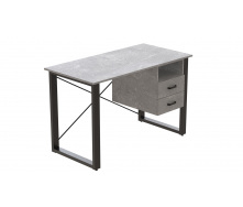 Письменный стол с ящиками Ferrum-decor Оскар 750x1200x600 металл Черный ДСП Бетон 16 мм (OSK0007)