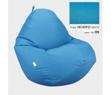 Бескаркасное кресло мешок груша Овал Coolki XL 85x105 Светло-Голубой (Оксфорд 600D PU)