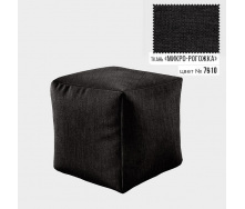 Бескаркасное кресло пуф Кубик Coolki 45x45 Черный Микророгожка (7910)