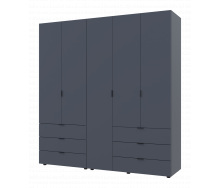 Распашной шкаф для одежды Гелар комплект Doros цвет Графит 2+3 двери ДСП 193,7х49,5х203,4 (42002132)