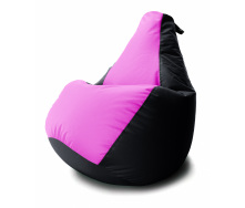 Кресло мешок Груша Coolki комби XL 90x130 Черный с Розовым 11 Оксфорд 600D