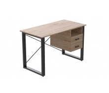 Письменный стол с ящиками Ferrum-decor Оскар 750x1400x600 металл Черный ДСП Дуб Сан-Марино 16 мм (OSK0023)