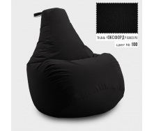 Бескаркасное кресло мешок груша Coolki XL 85x105 Черный (Оксфорд 600D PU)