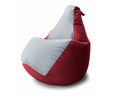 Кресло мешок Груша Coolki комби XL 85x105 Красный с Серым 12 Оксфорд 600D