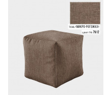 Бескаркасное кресло пуф Кубик Coolki 45x45 Коричневый Микророгожка (7912)