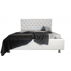 Кровать BNB Arizona Comfort 120 х 190 см Стразы С подъемным механизмом и нишей для белья Экокожа Белый Ивано-Франковск