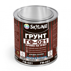 Грунт ГФ-021 алкидный антикоррозионный универсальный Skyline 1 кг Красно-коричневый Кропивницький