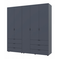 Распашной шкаф для одежды Гелар комплект Doros цвет Графит 2+3 двери ДСП 193,7х49,5х203,4 (42002132) Миколаїв