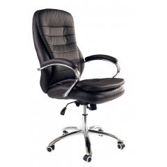 Офисное кресло руководителя BNB ValenciaDesign хром Anyfix Экокожа Темно-коричневый Борисполь
