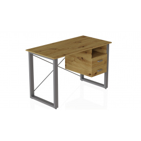 Письменный стол с ящиками Ferrum-decor Оскар 750x1400x700 металл Серый ДСП Дуб Артизан 16 мм (OSK0083)