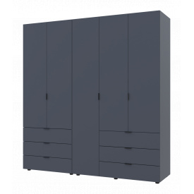 Распашной шкаф для одежды Гелар комплект Doros цвет Графит 2+3 двери ДСП 193,7х49,5х203,4 (42002132)