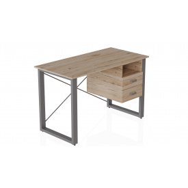 Письменный стол с ящиками Ferrum-decor Оскар 750x1400x700 металл Серый ДСП Дуб Сан-Марино 16 мм (OSK0079)