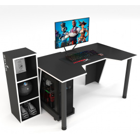 Геймерский игровой стол ZEUS™ GAMER-4 черный-белый