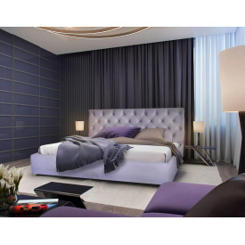 Кровать двуспальная BNB Arizona Premium 180 х 190 см Simple С дополнительной цельносварной рамой Фиолетовый