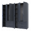 Распашной шкаф для одежды Гелар комплект Doros Графит 3+3 двери ДСП 232,4х49,5х203,4 (42002126) Днепр