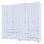 Распашной шкаф для одежды Doros Гелар комплект Белый 3+3 ДСП 232,4х49,5х203,4 (42002119) Тернопіль