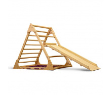Треугольник Пиклера Sportbaby для раннего развития с сеткой лакированный высота 80 см и горка 100 см