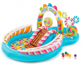 Детский надувной игровой центр с бассейном и горкой Intex 57149 527 л Разноцветный