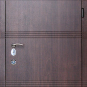 Двери входные металлические уличные Паралель Ваш ВиД Тёмный орех 960,860х2040х110 Левое/Правое
