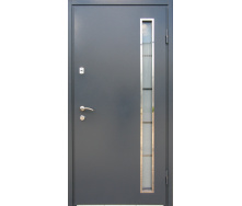 Двери входные металлические Металл/МДФ Адель 1 стеклопакет Ваш ВиД Антрацит 860,960х2050 Левое/Правое