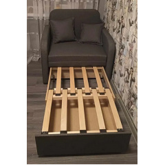 Мягкое кресло-кровать Эльф-80 раскладное 80х195 см коричневое Рівне