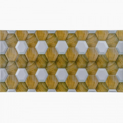 Декоративная ПВХ панель под желто-белые соты 960х480х4мм SW-00001790 Sticker Wall Конотоп
