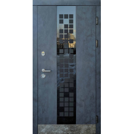 Двери входные металлические уличные Манхетен двухцветная Ваш ВиД Цвет Бетон антрацит/белая 860,960х2050х96 Л/П
