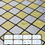 Самоклеющаяся алюминиевая плитка серебряная с золотом шахматы 300х300х3мм SW-00001827 (D) Sticker Wall Тячів