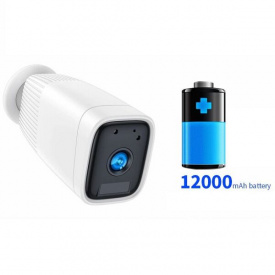 Wifi камера с большим аккумулятором 12 000 мАч Sdeter B-12, уличная, с записью на SD карту до 128 Гб, Белая (100386)