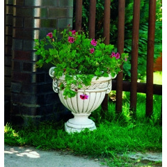Вазон садовый для цветов Гречанка бетонный Серебряный Славянск