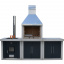 Комплекс барбекю Гарден Шеф М лофт (камин барбекю + печь тандыр + стол) С фасадами Хуст