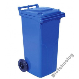 Контейнер для мусора на колесах 120 литров синий бак емкость Тип А