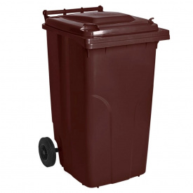 Контейнер для мусора 240 литров бак на колесах коричневый емкость Тип А