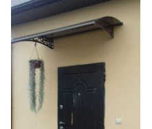 Металический сборный навес (козырек) над дверью Dash'Ok 1.5x1 м Style, тем-серый, мон 4 мм, бронза