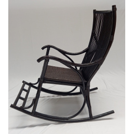 Кресло-качалка плетеное из ротанга Cruzo Elena в цвете темно-шоколадный