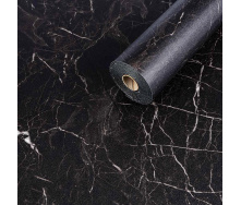 Напольное виниловое самоклеющееся покрытие в рулоне Черный мрамор 3000х600х1,5мм SW-00001821 Sticker Wall