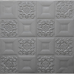 Самоклеющаяся 3D панель Серебряный орнамент 3D Loft 700x700x3мм Новая Прага