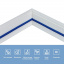 Самоклеящийся плинтус РР белый с синей полоской 2300*70*4мм (D) SW-00001831 Sticker Wall Николаев