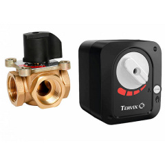 Комплект клапана Tervix TOR DN50 2 та електричного приводу AZOG 3 точки 220В АС Ясногородка