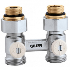Кран нижнього підключення сталевого радіатора Caleffi 1/2x3/4 прямий (301040)