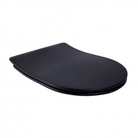 Сидіння для унітазу Qtap Robin, Scorpio з мікроліфтом Slim, чорний мат (QT99U184UF450MB)