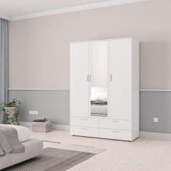 Шкаф распашный с зеркалом Gusar Spazio Threedoor 3Д+4Ш 1378х500х1986 мм Белый Черкассы
