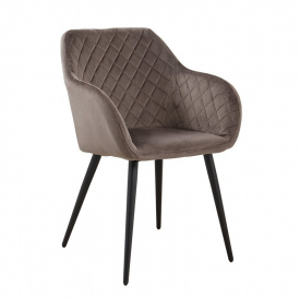 Мягкий стул-кресло Арно 835х520х605 мм на ножках с сидением велюр коричневый