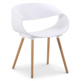 Дизайнерский стул-кресло Берта SDM пластик белый ножки дерево бук
