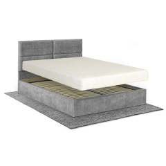 Ліжко з матрацом Орхідея 160х200 (Світло-сірий, велюр, без підйомного механізму) IMI Черкассы