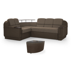 Комплект кутовий диван Меркурій з пуфом (Бежевий з коричневим, 255х185 см) IMI Чернівці