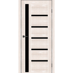 Дверное полотно MS Doors ORLEAN 60см дуб шампань черное стекло Івано-Франківськ