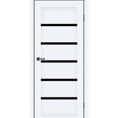 Дверное полотно MS Doors TEXAS 80 см Арктик черное стекло Миколаїв